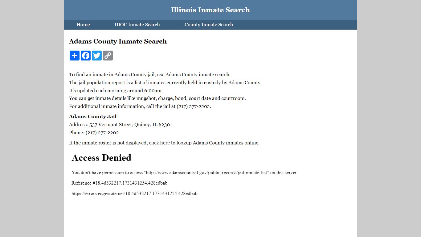 Adams County Inmate Search